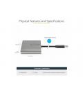 Adaptador usb 3.0 a 4x hdmi startech 1m - macho - hembra - gris