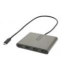 Adaptador usb tipo c a 4x hdmi startech 0.5m - macho - hembra - gris