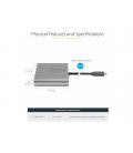 Adaptador usb tipo c a 4x hdmi startech 0.5m - macho - hembra - gris
