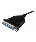 Cable db25 a usb tipo a startech 1.86m - hembra - macho - negro