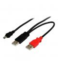 Cable mini usb tipo b a 2x usb tipo a startech 1.8m - macho - macho - negro