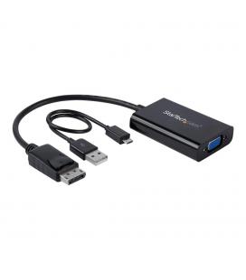 Adaptador displayport a vga startech 0.184m - macho - hembra - negro + cable micro usb tipo b a usb tipo a