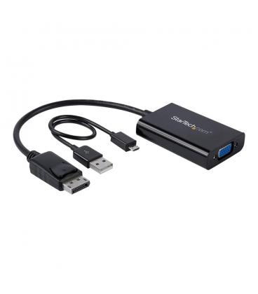 Adaptador displayport a vga startech 0.184m - macho - hembra - negro + cable micro usb tipo b a usb tipo a