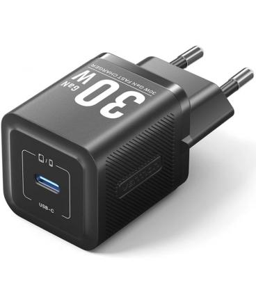 Cargador de pared gan vention fezb0-eu/ 1xusb tipo-c/ 30w