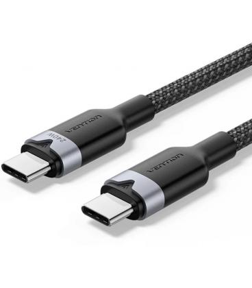 Cable usb 2.0 tipo-c 5a vention tribf/ usb tipo-c macho - usb tipo-c macho/ hasta 240w/ 480mbps/ 1m/ negro