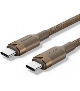 Cable usb 2.0 tipo-c 5a vention trijf/ usb tipo-c macho - usb tipo-c macho/ hasta 240w/ 480mbps/ 1m/ dorado