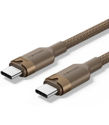 Cable usb 2.0 tipo-c 5a vention trijf/ usb tipo-c macho - usb tipo-c macho/ hasta 240w/ 480mbps/ 1m/ dorado