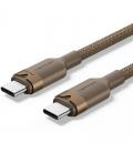 Cable usb 2.0 tipo-c 5a vention trijf/ usb tipo-c macho - usb tipo-c macho/ hasta 240w/ 480mbps/ 1m/ dorado
