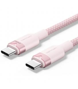 Cable usb 2.0 tipo-c 5a vention tripf/ usb tipo-c macho - usb tipo-c macho/ hasta 240w/ 480mbps/ 1m/ rosa