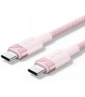 Cable usb 2.0 tipo-c 5a vention tripf/ usb tipo-c macho - usb tipo-c macho/ hasta 240w/ 480mbps/ 1m/ rosa