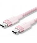 Cable usb 2.0 tipo-c 5a vention triph/ usb tipo-c macho - usb tipo-c macho/ hasta 240w/ 480mbps/ 2m/ rosa
