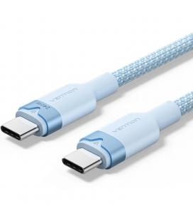 Cable usb 2.0 tipo-c 5a vention trisf/ usb tipo-c macho - usb tipo-c macho/ hasta 240w/ 480mbps/ 1m/ azul