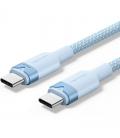 Cable usb 2.0 tipo-c 5a vention trisf/ usb tipo-c macho - usb tipo-c macho/ hasta 240w/ 480mbps/ 1m/ azul