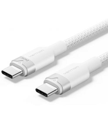 Cable usb tipo-c 2.0 5a vention triwh/ usb tipo-c macho - usb tipo-c macho/ hasta 240w/ 480mbps/ 2m/ blanco