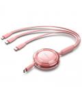 Cable usb tipo-c 2.0 5a vention trjpbe/ usb tipo-c macho - 3x usb tipo-c macho/ hasta 100w/ 480mbps/ 1.1m/ rosa