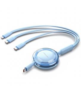 Cable usb tipo-c 2.0 5a vention trjsbe/ usb tipo-c macho - 3x usb tipo-c macho/ hasta 100w/ 480mbps/ 1.1m/ azul
