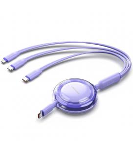 Cable usb tipo-c 2.0 5a vention trkvbe/ usb tipo-c macho - 3x usb tipo-c macho/ hasta 100w/ 480mbps/ 1.1m/ morado