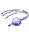Cable usb tipo-c 2.0 5a vention trkvbe/ usb tipo-c macho - 3x usb tipo-c macho/ hasta 100w/ 480mbps/ 1.1m/ morado