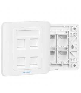 Placa de pared tipo 86 vention iffw0/ 4 puertos rj45