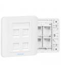 Placa de pared tipo 86 vention iffw0/ 4 puertos rj45