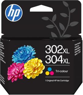 Cartucho de tinta original hp nº302xl/304xl/ tricolor