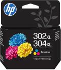 Cartucho de tinta original hp nº302xl/304xl/ tricolor