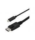 Cable usb tipo c a displayport startech 3m - macho - macho - negro