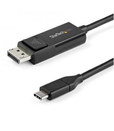 Cable usb tipo c a displayport 2m - macho - macho - negro