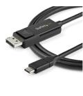 Cable usb tipo c a displayport 2m - macho - macho - negro
