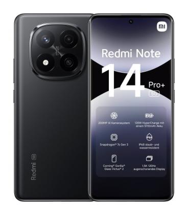 Smartphone xiaomi redmi note 14 pro+ 12gb/ 256gb/ 6.67'/ 5g/ negro