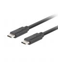 Cable usb tipo c lanberg 3.1 - macho - macho - 10gb - s - pd 100w - 1m - negro