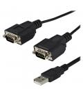 Cable 2x db9 a usb tipo a startech 1.8m - macho - macho - negro