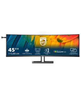 Monitor led 44.5 pulgadas philips 45b1u6900c - 00 curvo - dqhd - dp - hdmi - usb tipo c - 75hz - 4ms - vesa 100x100