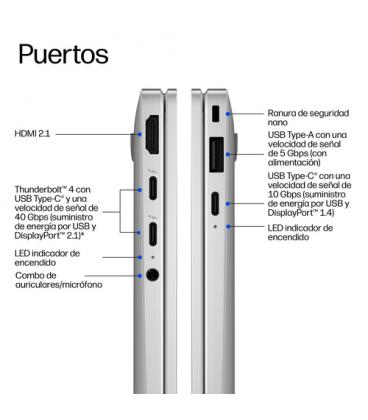 Portatil hp elitebook x g2i notebook next gen ai ux7 - 358h - 32gb - ssd 1tb - 14 pulgadas fhd+ - w11p - tactil