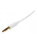 Cable mini jack 3.5mm startech 2m - macho - macho - blanco