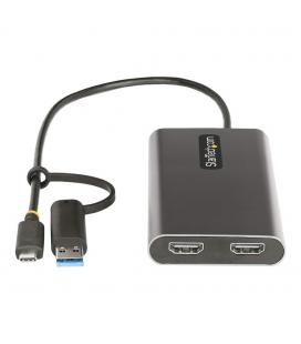 Adaptador usb tipo c - usb tipo a a 2x hdmi startech 0.3m - macho - hembra - gris