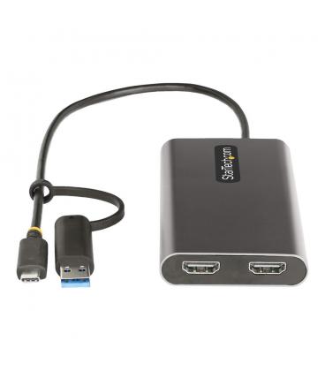 Adaptador usb tipo c - usb tipo a a 2x hdmi startech 0.3m - macho - hembra - gris