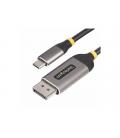 Cable usb tipo c a displayport startech 3m - macho - macho - gris - negro