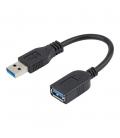 Cable usb 3.0 startech 0.15m - macho - hembra - negro