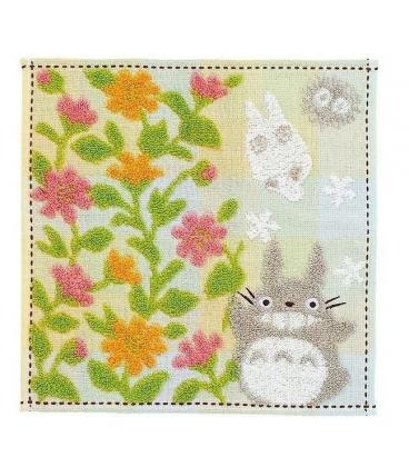 Mini toalla totoro gris jardin de flores 25x25 cm mi vecino totoro