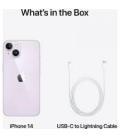 Telefono movil smartphone apple iphone 14 5g - 128gb - 6.1 pulgadas purpura acondicionado