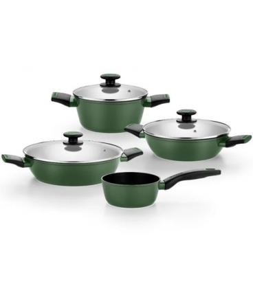 Pack batería de cocina monix forest m509900/ cazo ø16cm/ cacerolas bajas ø24 - 28cm/ cacerolas ø20cm/ acero inoxidable/ apta