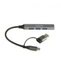 Ewent EW1154 hub de interfaz USB 3.2 Gen 1 (3.1 Gen 1) Type-A + Type-C Gris