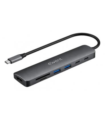 Ewent EW1152 base para portátil y replicador de puertos Alámbrico USB 3.2 Gen 1 (3.1 Gen 1) Type-C Gris
