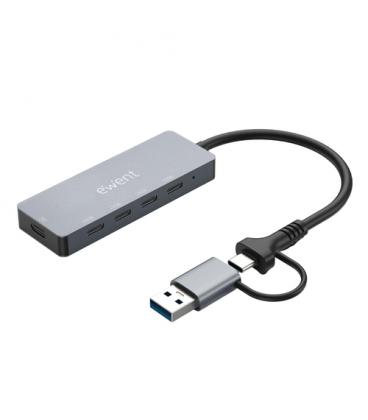 Ewent EW1151 hub de interfaz USB Tipo C 10000 Mbit/s Gris
