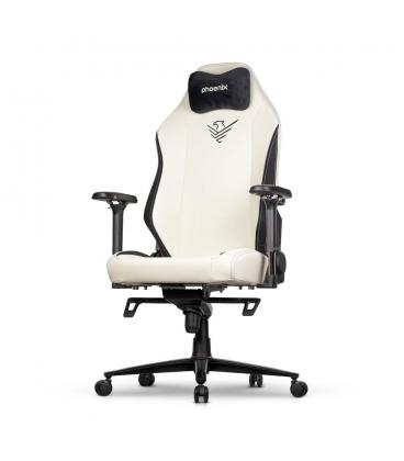 Silla gaming phoenix monarch remaster cuero napa negra y blanca talla r