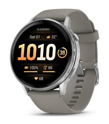 Garmin venu 4 bluetooth gps 45mm amoled gris resistencia agua 5atm pulsómetro spo2