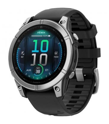 Garmin fenix e 47mm reloj smartwatch acero inoxidable con correa de silicona negra