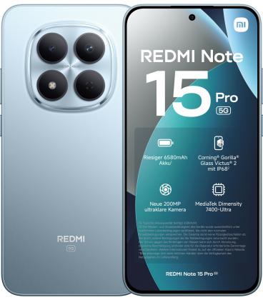 Movil xiaomi redmi note 15 pro 5g 8gb 256gb 6.8 pulgadas - azul