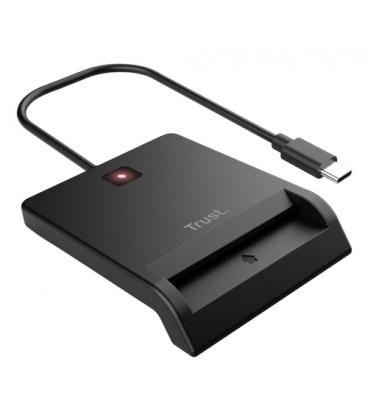 Lector de tarjetas inteligentes trust primo 26253/ usb tipo-c/ negro